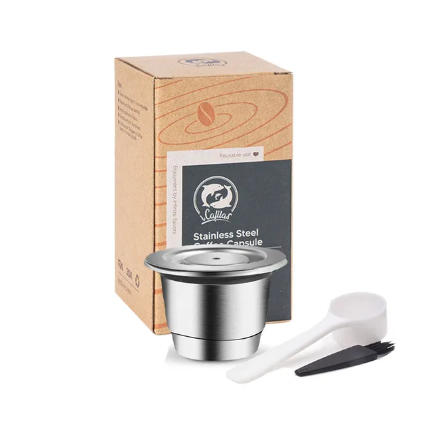 Kit 2 Capsulas Reutilizável - Inox para Maquina de café Nespresso e Três Corações (Edição Deluxe) + Brindes